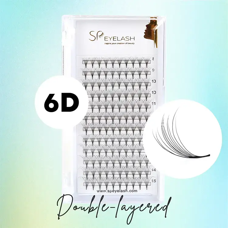 6d dubbelskikt kamellia fans