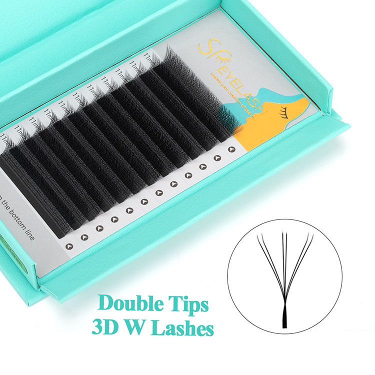 Dubbla tips 3D W fransar