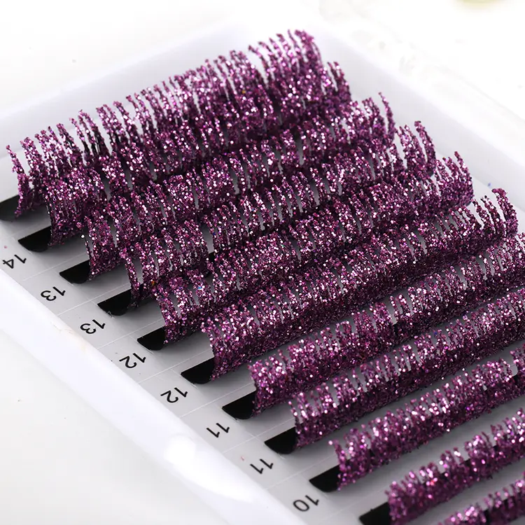 Lila glitter fransar förlängning